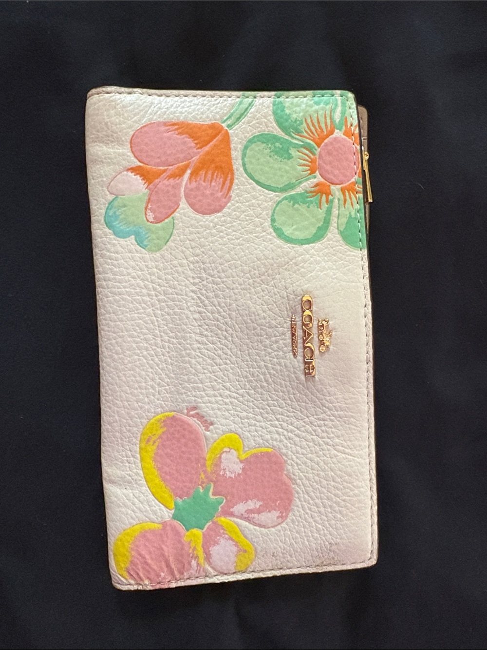 COACH | Chalk pebble leather slim wallet in Dreamy Floral
